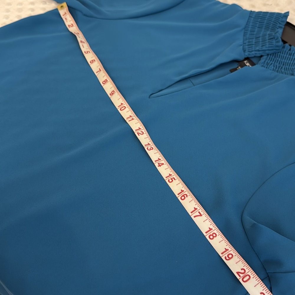 Karen Kane Teal Blue Blouse - Picture 7 of 9